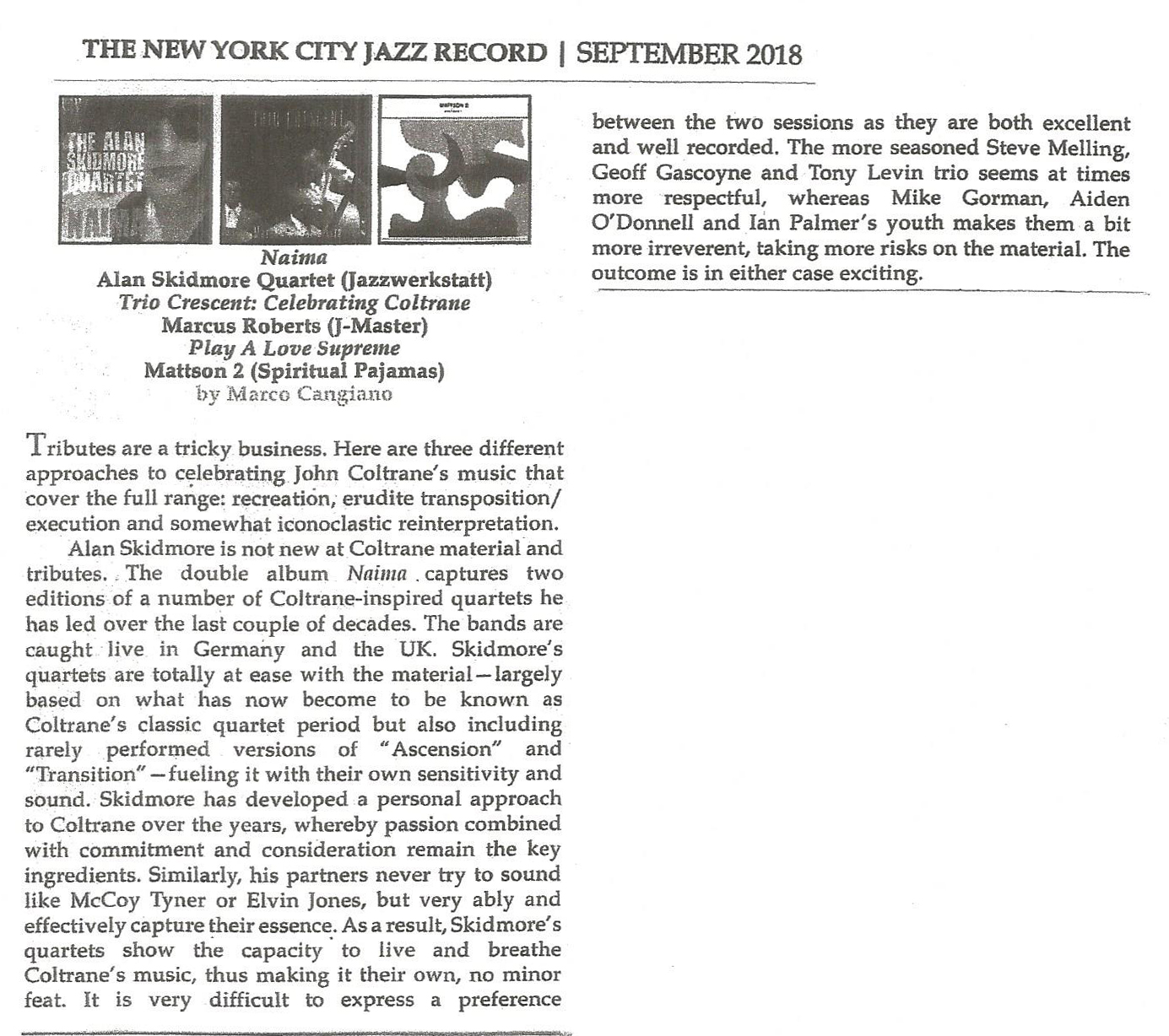 NYC Jazz Review Naima review